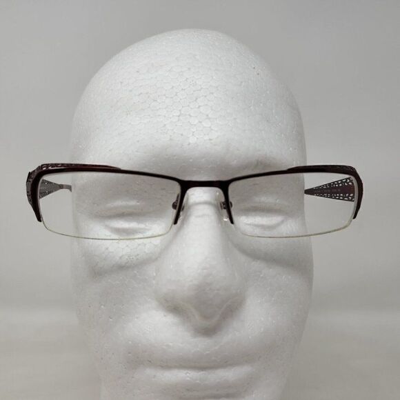 BEAUSOLEIL M163 EYEGLASSES FRAME PARIS HALF RIMLESS RED METAL 52 18 135 - Picture 3 of 6